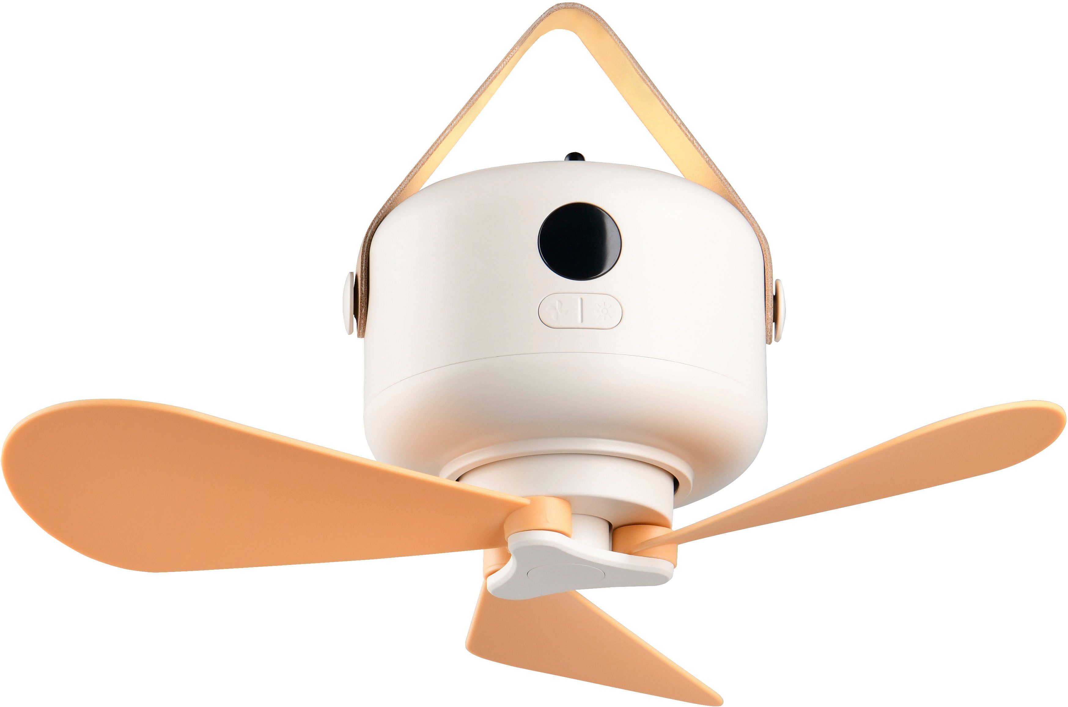 Reality Leuchten LED Deckenleuchte RENA mit Ventilator, Akku-Hängeventilator mit Licht Ø 27cm Höhe 9cm, Dimmfunktion, USB-Ladefunktion, Ventilatorfunktion, getrennt schaltbar, mehrere Helligkeitsstufen, LED fest integriert, Kaltweiß, LED dimmbar, USB-Ladefunktion, max 10h Laufzeit Ventilator 4-stufig