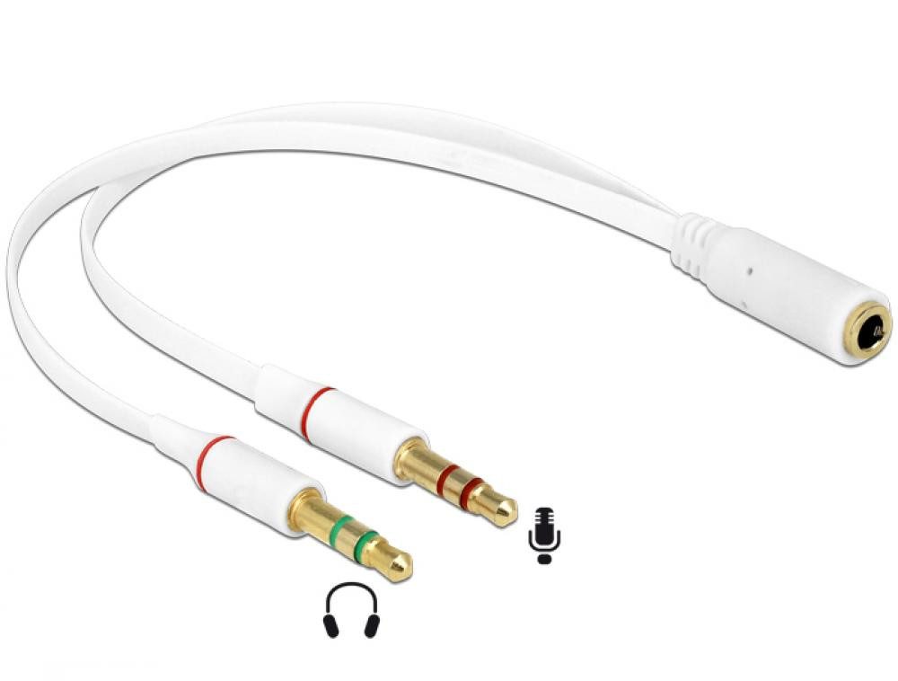 Headset Adapterkabel 4 polige 3,5mm Klinkenbuchse - 2x 3,5mm Audio- & Video-Kabel