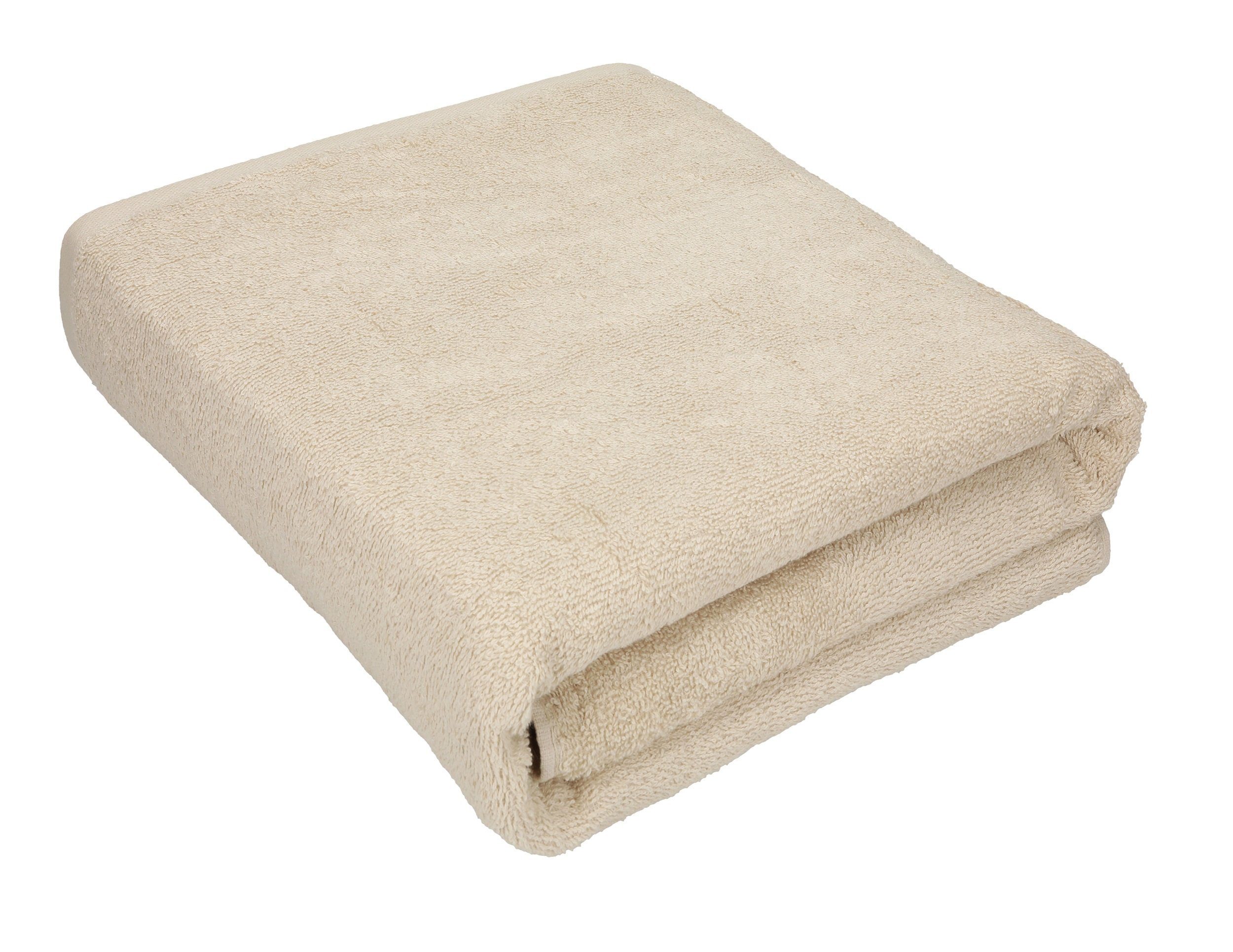 Betz Farbe sand, 3-tlg. Set DRESDEN Badetuch 100x (3-St) Baumwolle Badetücher XXL 140 100% Größe cm