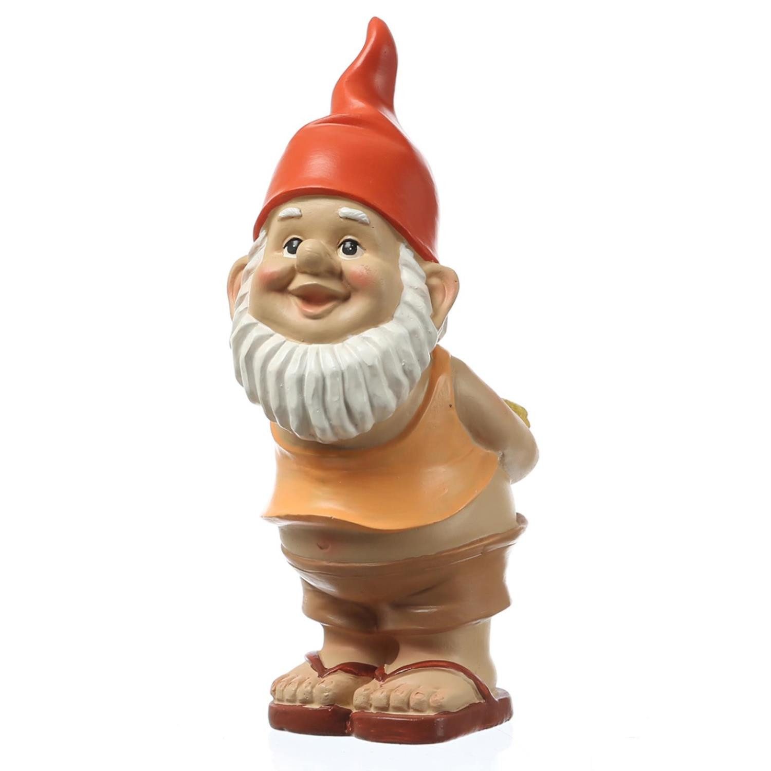 Gartenzwerg Zwerg mit Zitronen Lustige Gartenfigur Gartendeko Gartenwichtel 22,5cm