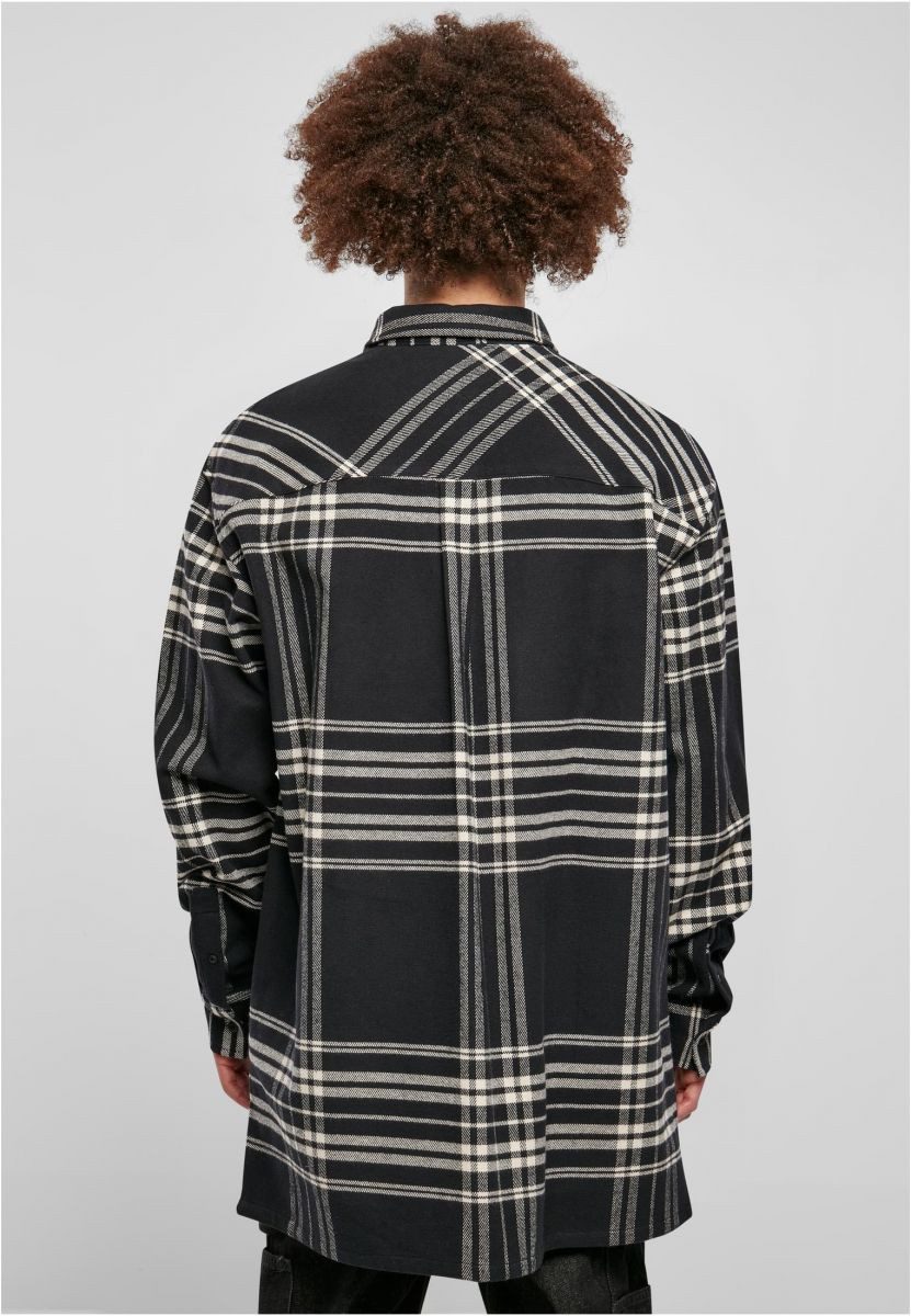 URBAN CLASSICS Outdoorhemd Long Oversized Checked Summit Shirt Männer Hemd