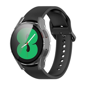Wigento Smartwatch-Hülle Für Samsung Galaxy Watch 4 40mm Smart Hülle + Hart Glas Transparent Etuis Cover Tasche