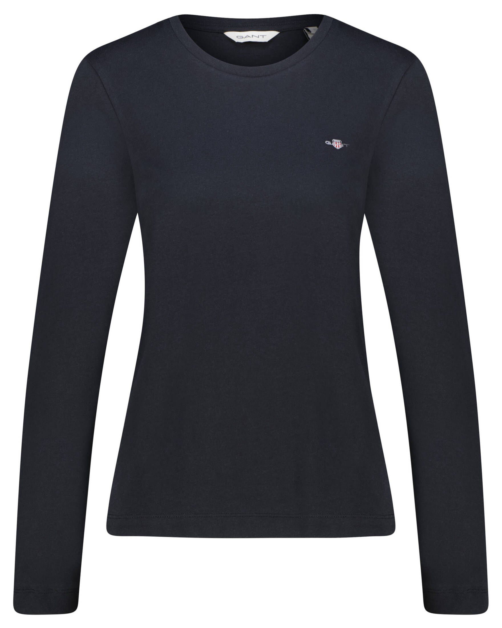 SHIELD schwarz Damen Longsleeve (15) REG Gant T-Shirt (1-tlg)