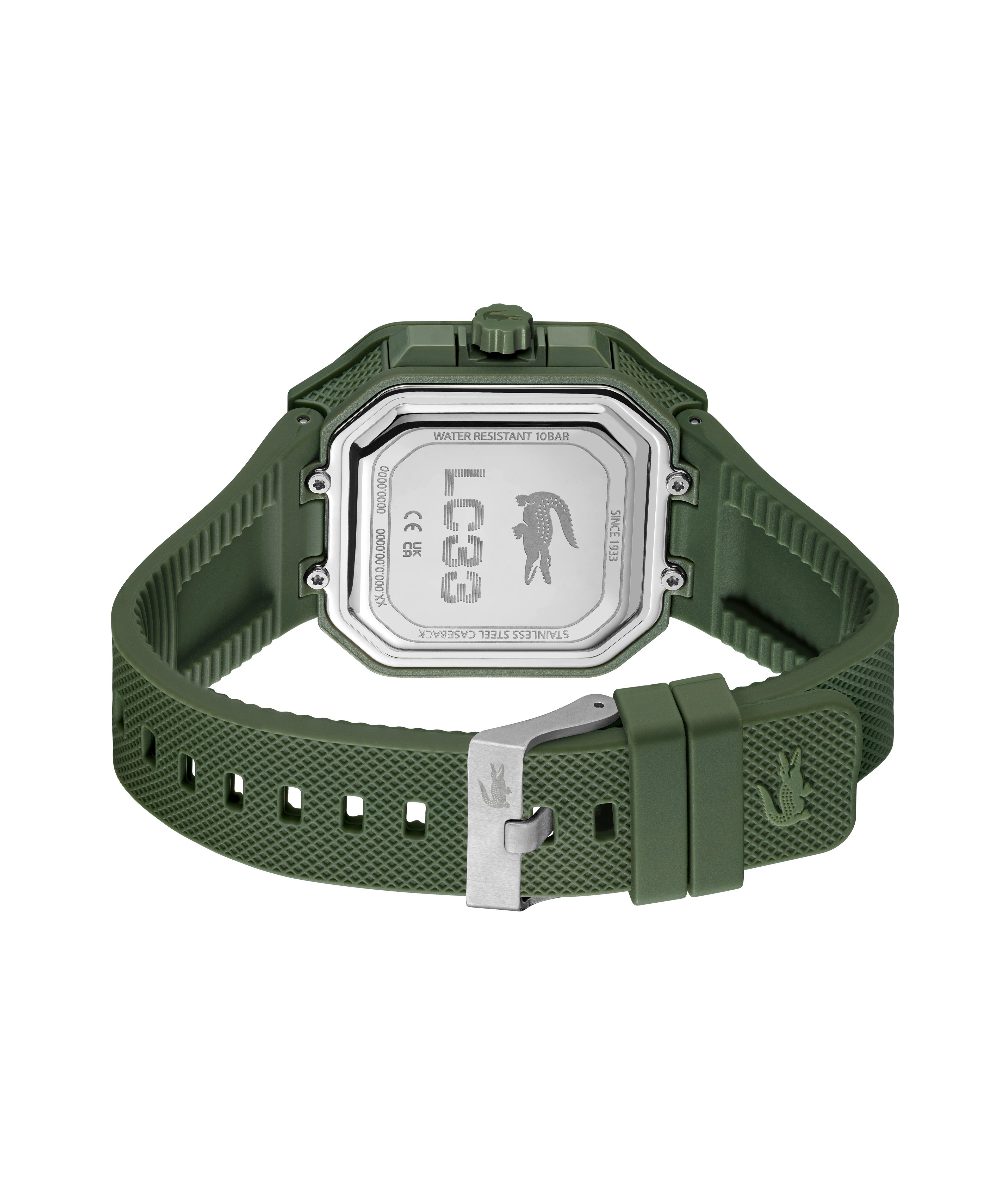 Lacoste Digitaluhr LC33 SQUARE 2011505, Quarzuhr, Armbanduhr, Herrenuhr, Silikonarmband, digital, analog