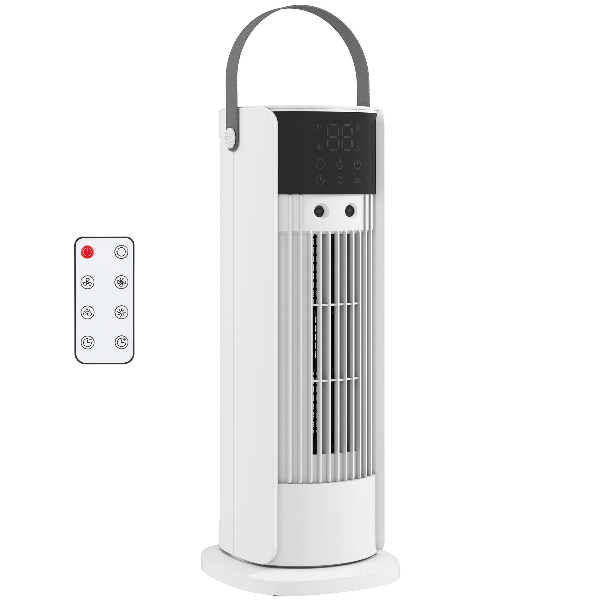 HOMCOM Tischventilator Turmventilator, Nebelfunktion, 3 Geschwindigkeiten