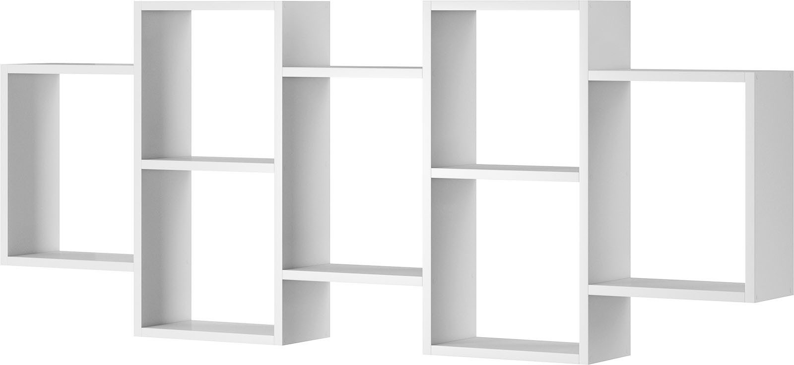 Home affaire Wandboard Wandregal Trio, 1-tlg., Stell- oder Hängeregal, 10 offene Fächer, flexibel montierbar