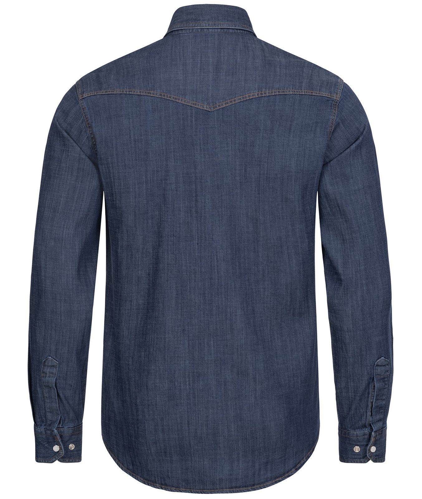 Gelverie Jeanshemd Herren Jeanshemd Dunkelblau GH-102