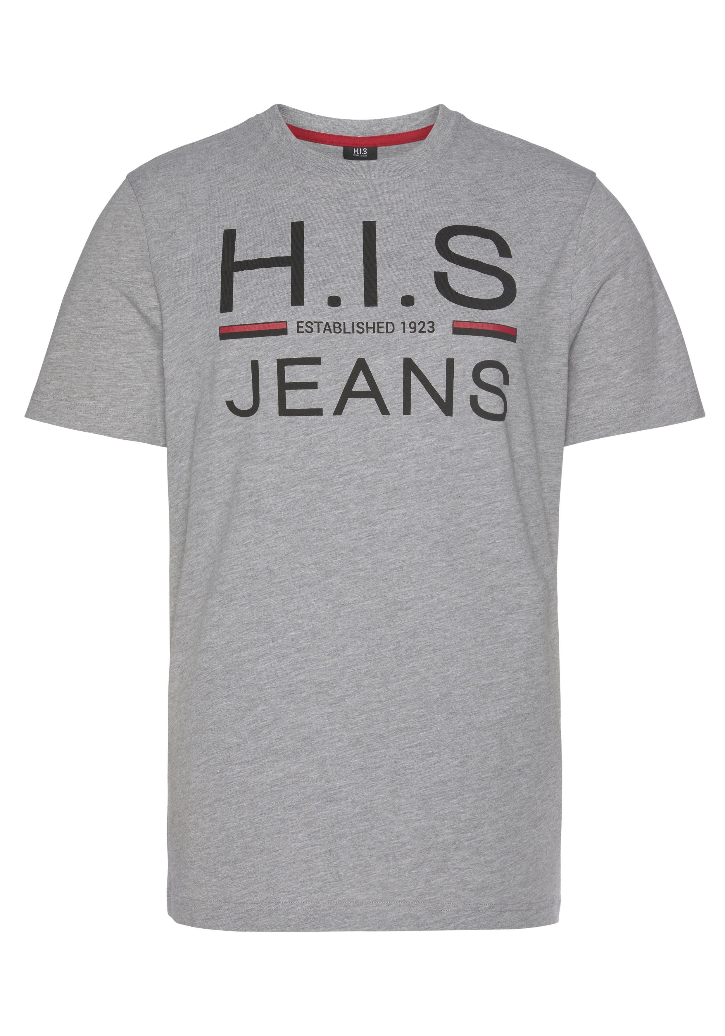 H.I.S Rundhalsshirt (Packung, 2er-Pack) schmal geschnitten, bedrucktes Design, Rundhals, aus Baumwolle