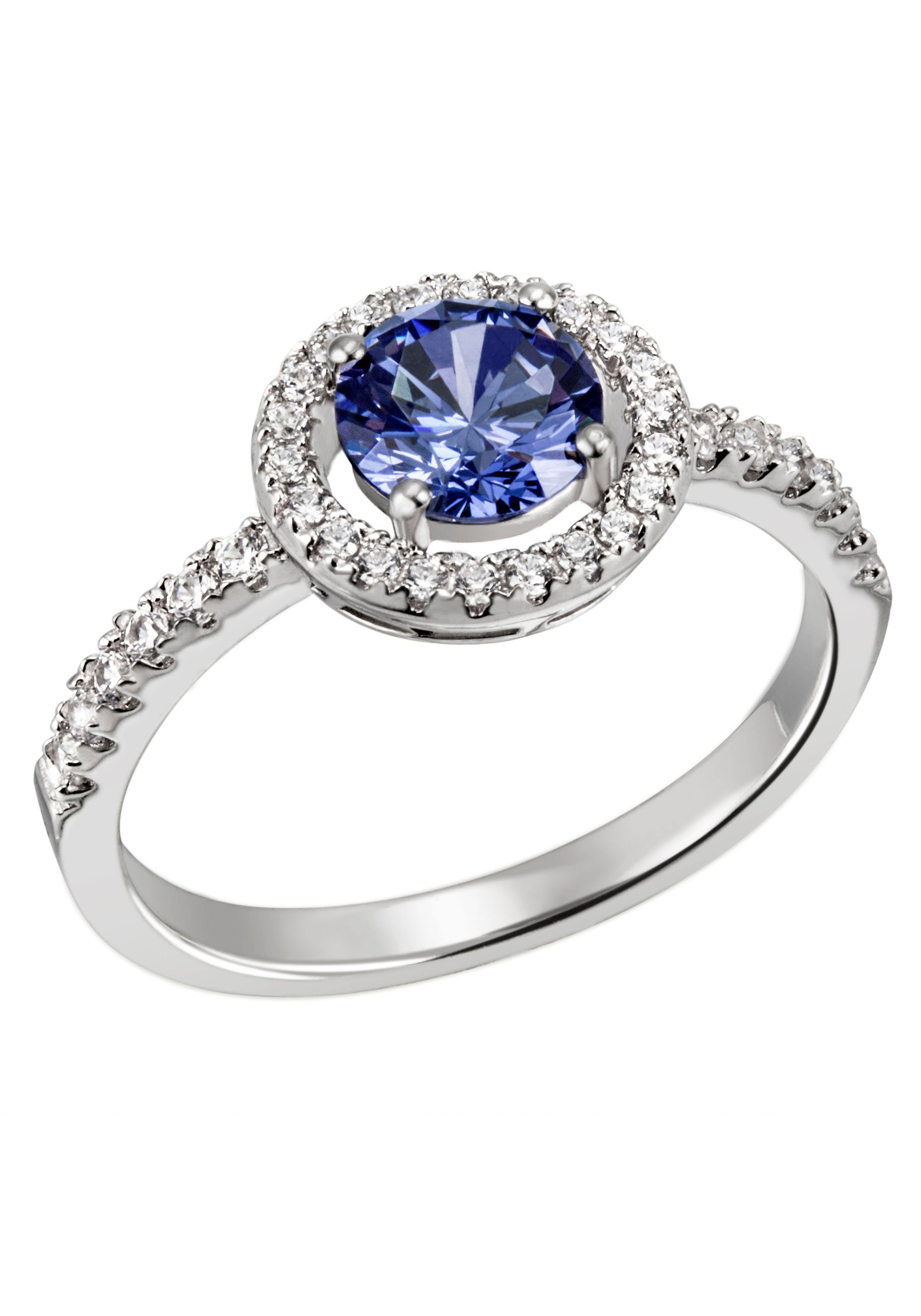 Firetti Fingerring Schmuck Geschenk Silber 925 Silberring blau glitzernd, mit Zirkonia (synth)