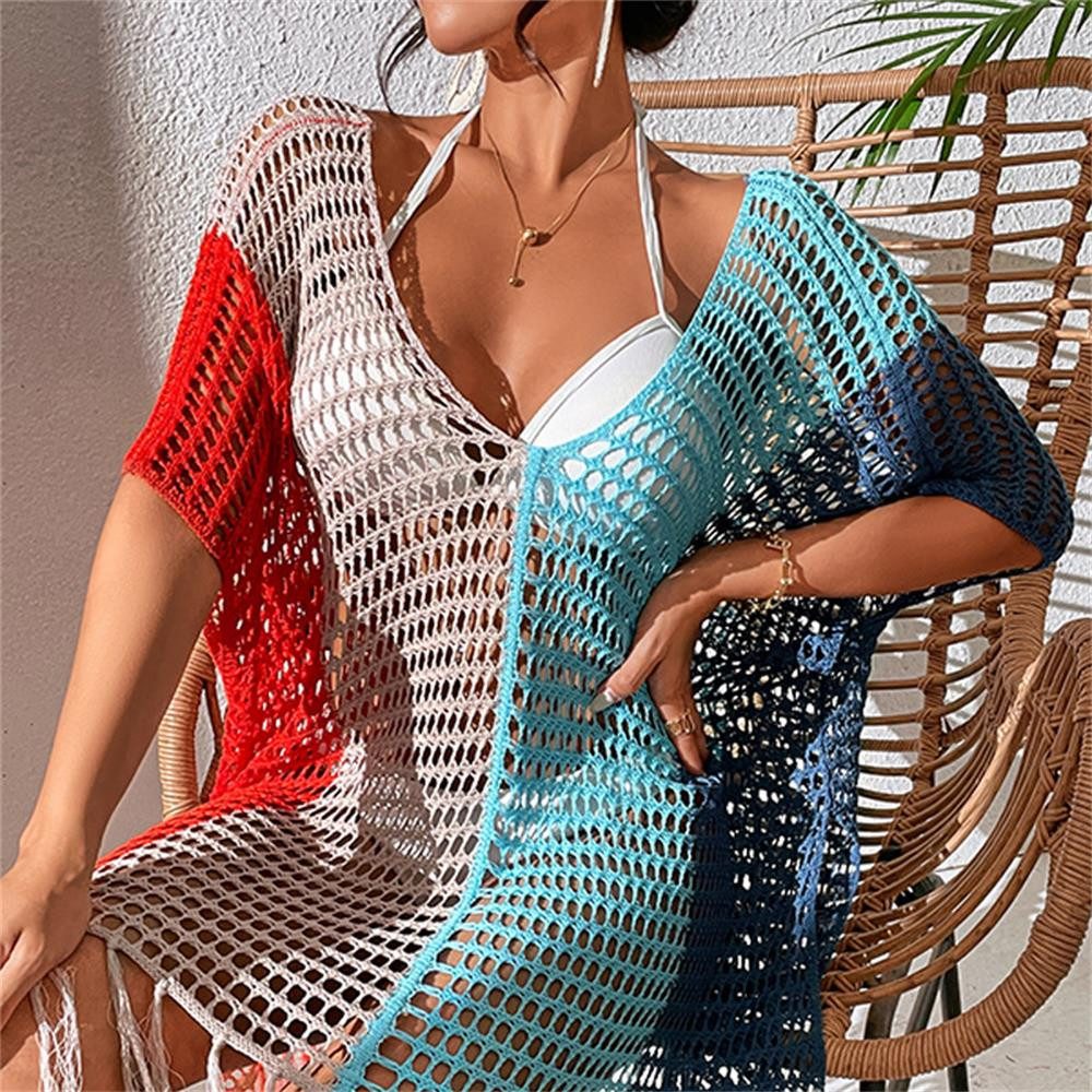 RWEUOQ Strandkleid Damen Sexy Gestrickte Bikini günstig online kaufen