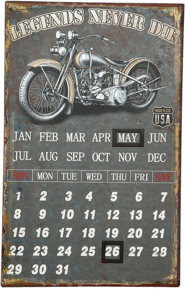 (1 Kalender Metallbild Haus Ambiente - St) Biker Metallbild 25x40cm,
