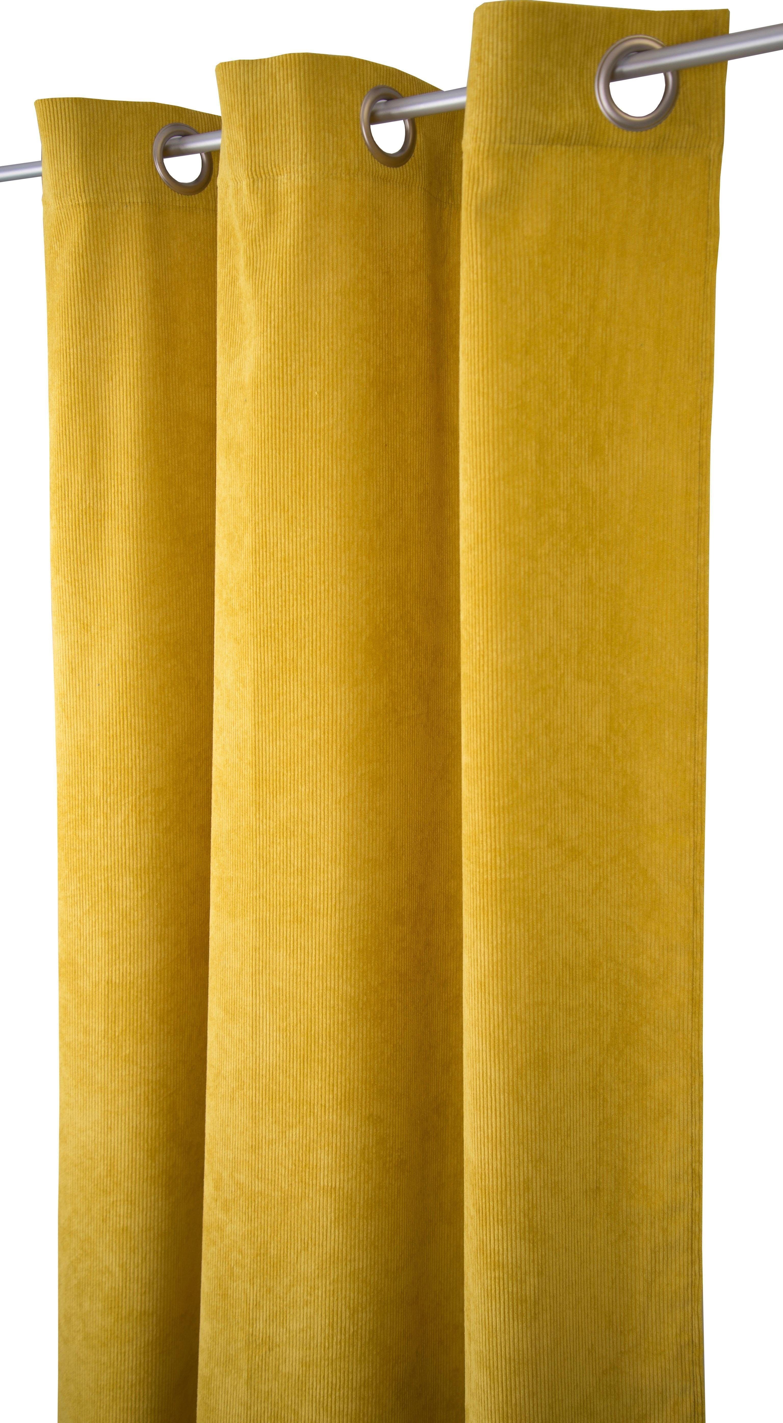 Wirkware, gelb 245x140 Vorhang (1 blickdicht, Ösen St), TOM TAILOR CASUAL HOME, CORD, HxB: