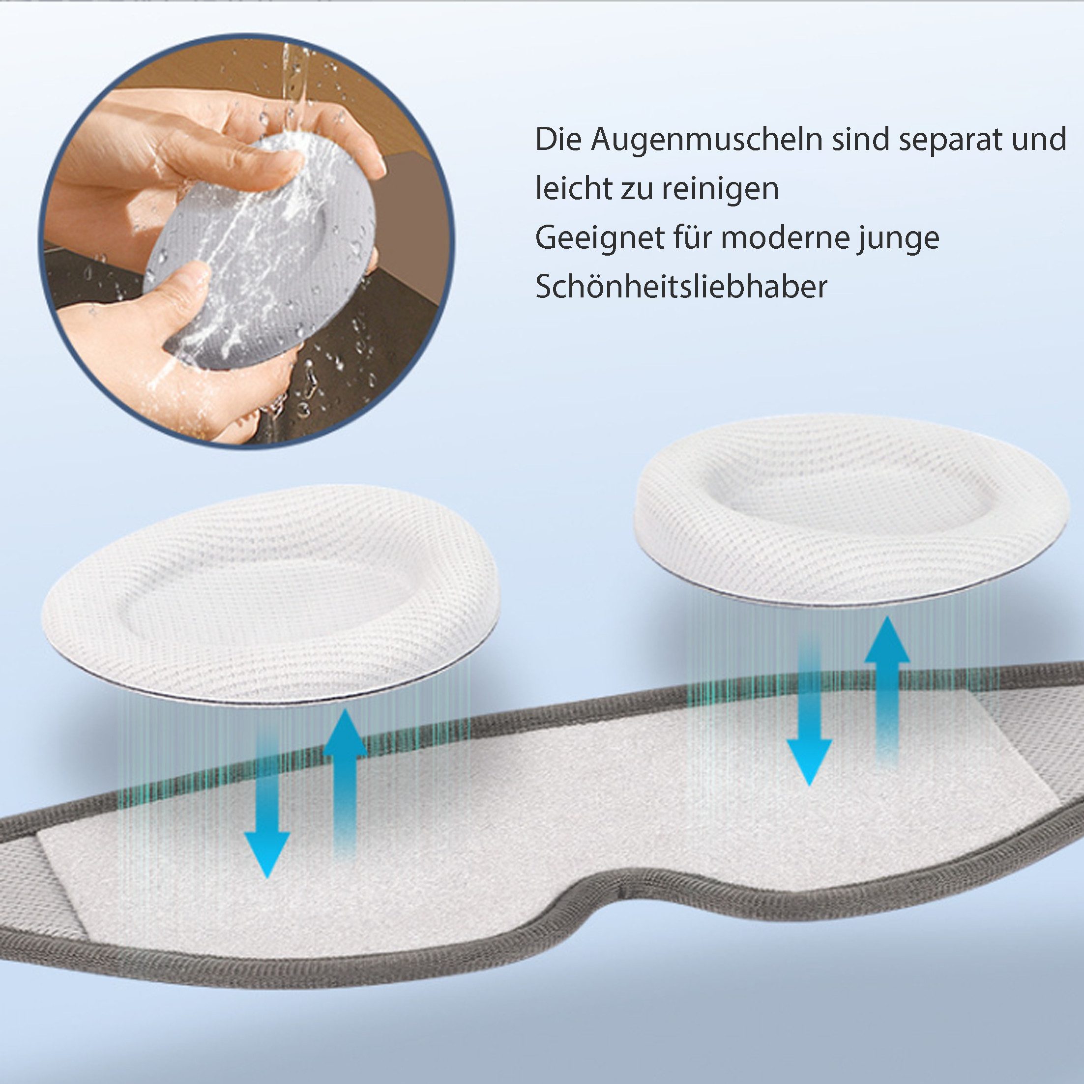 KINSI Schlafmaske 3D Schlafmaske Atmungsaktiv, Verstellbar & Lichtundurchlässig, für erholsamen Schlaf (Dunkel & Bequem)