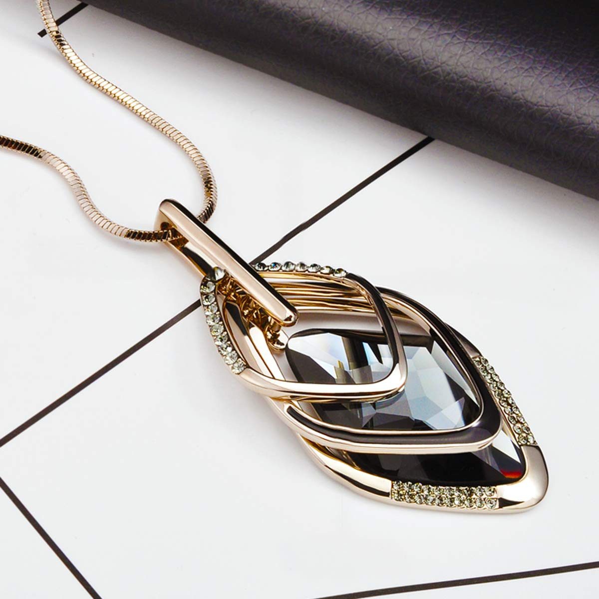 RWEUOQ Lange Kette Damen-Anhänger Dreifach-Anhänger-Halskette Lange günstig online kaufen