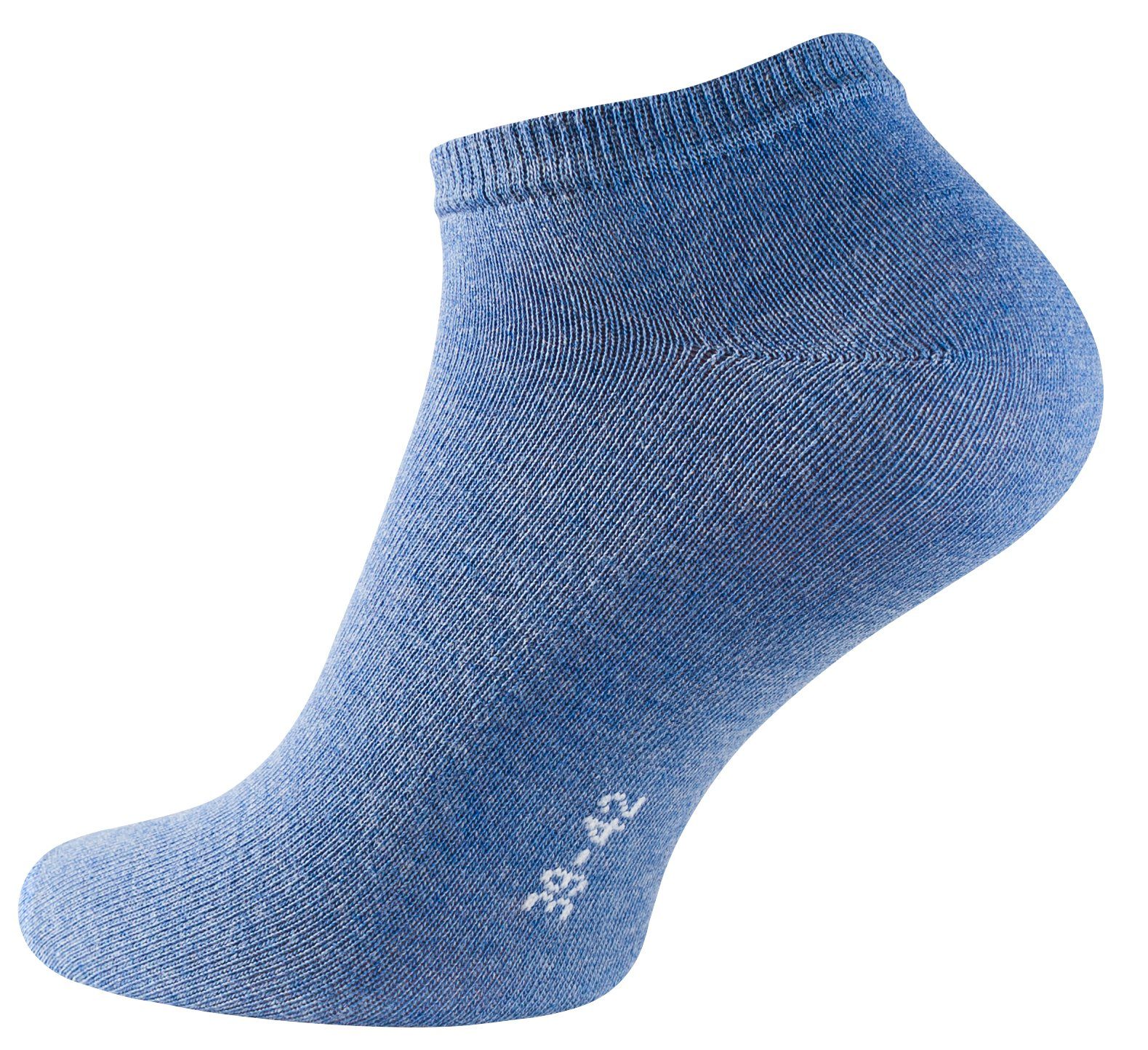 Paar angenehmer Soul® Sneakersocken Baumwollqualität Blautöne-Mix (10-Paar) 10 in Stark