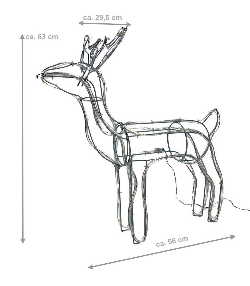 Rentier LEDs & mit 120 Bubble-Store warmweißen beleuchtet (Weihnachtsdekoration Weihnachtsbeleuchtung mit Weihnachtsfigur für innen Timerfunktion), außen