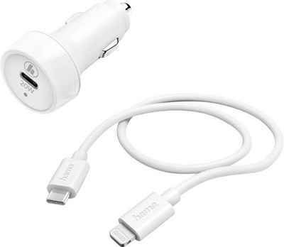 Hama »Kfz-Ladeset, Lightning, Power Delivery(PD), 20W, Weiß, USB-Ladeadapter« Smartphone-Ladegerät (Schnellladefunktion Apple iPhones, mit Power-Delivery-Ladegerät (PD)
