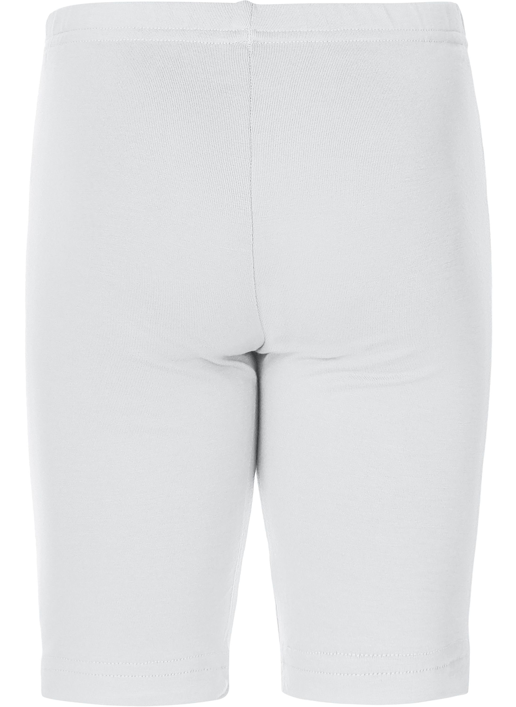 aus (1-tlg) Leggings Mädchen Kurze Baumwolle Style Leggings Weiß elastischer MS10-227 Merry Bund