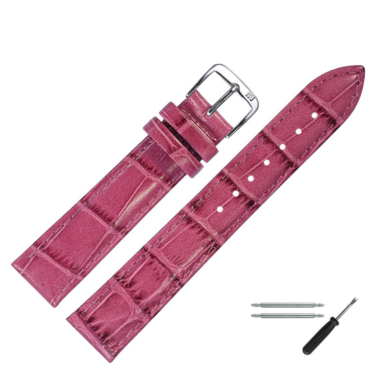 MARBURGER Uhrenarmband 20mm Leder Alligator Prägung günstig online kaufen