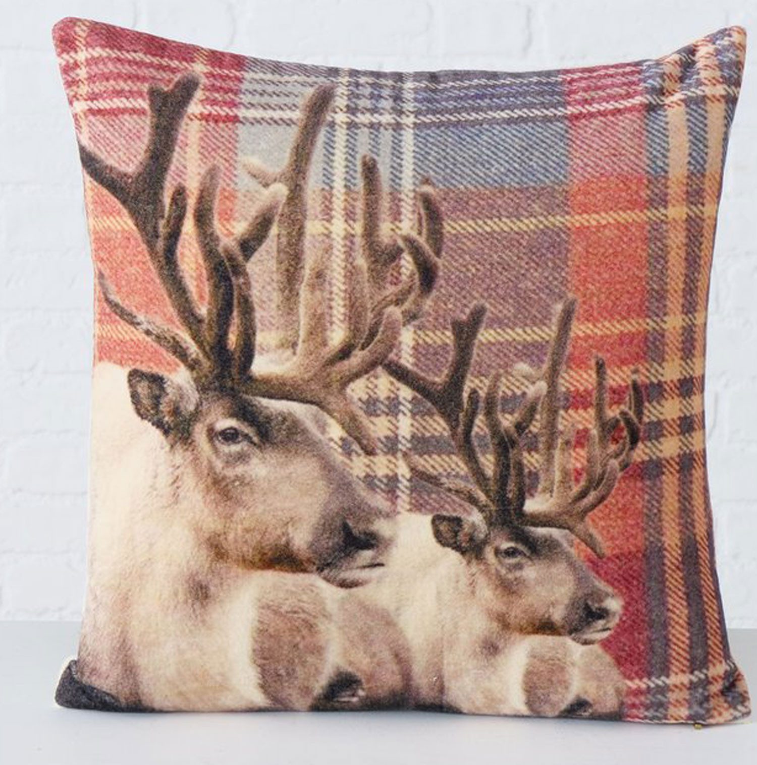 Steinnacher Bärbel Dekokissen Boltze Dekokissen Baldur Rotbraun mit Hirschmotiv 45cm x 45cm