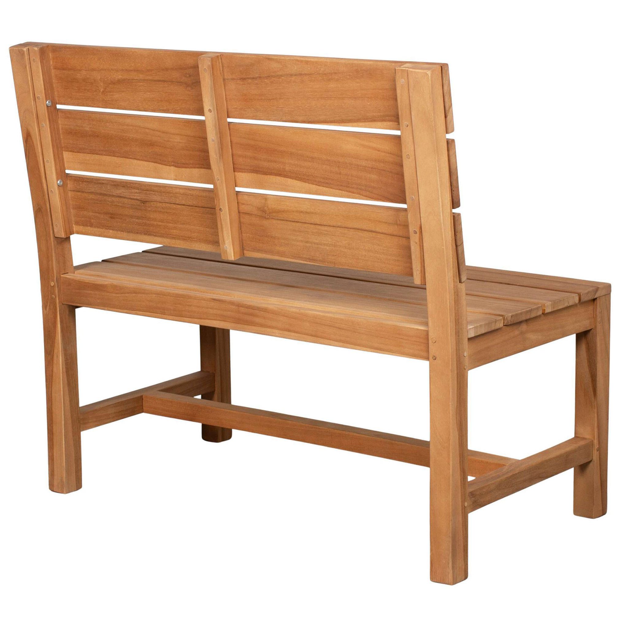 bene living Gartenbank Lewes ohne Armlehnen 100 cm - Teakholz, minimalistisches Design - schlanke Form