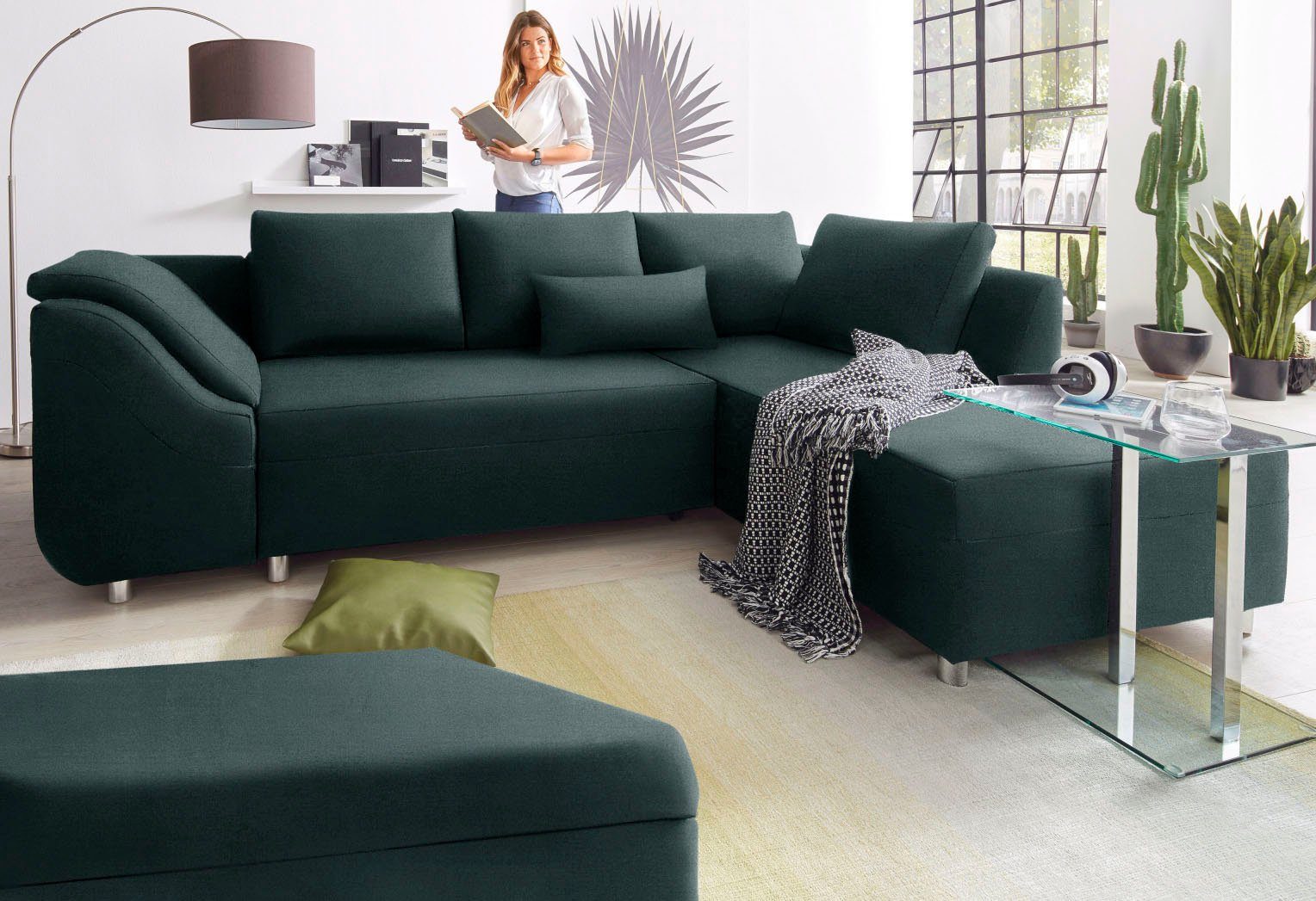 COLLECTION AB Ecksofa Sally L-Form, B: 256 cm, 1 Zierkissen, optional Bettfunktion & Bettkasten