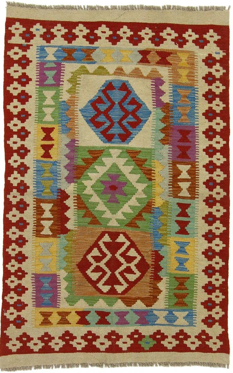 Orientteppich Kelim Afghan 95x149 mm rechteckig, Orientteppich, Nain Höhe: 3 Trading, Handgewebter