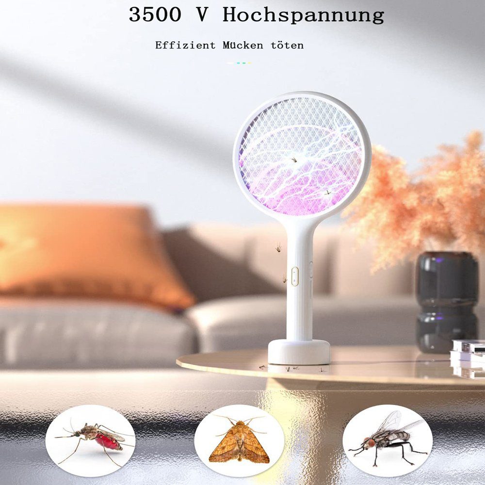 klatsche 3500V USB Elektrische wiederaufladbar Fliegenmasken Mücken Fliegenklatsche GelldG