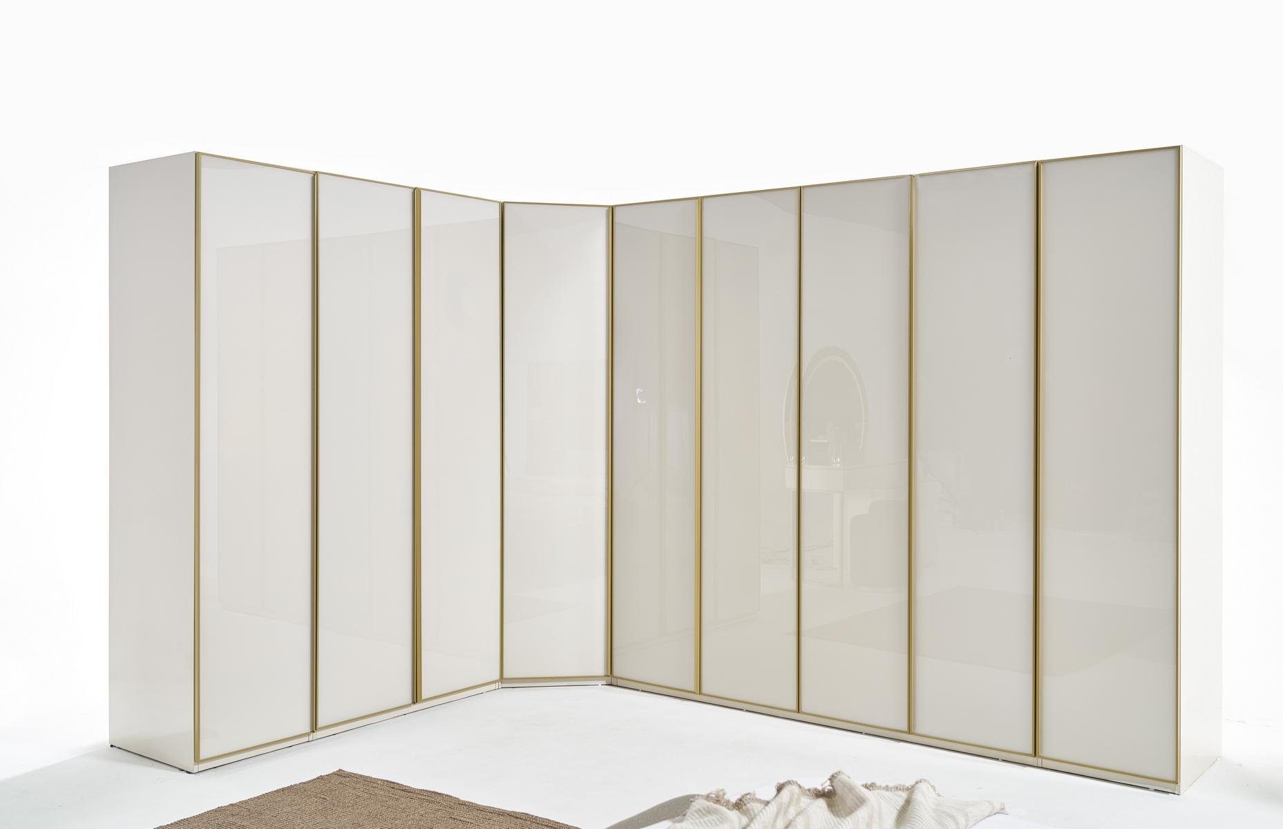 JVmoebel Eckkleiderschrank Hochglanz Eckschrank in Gold mit eleganter Ästhetik Made in Europa