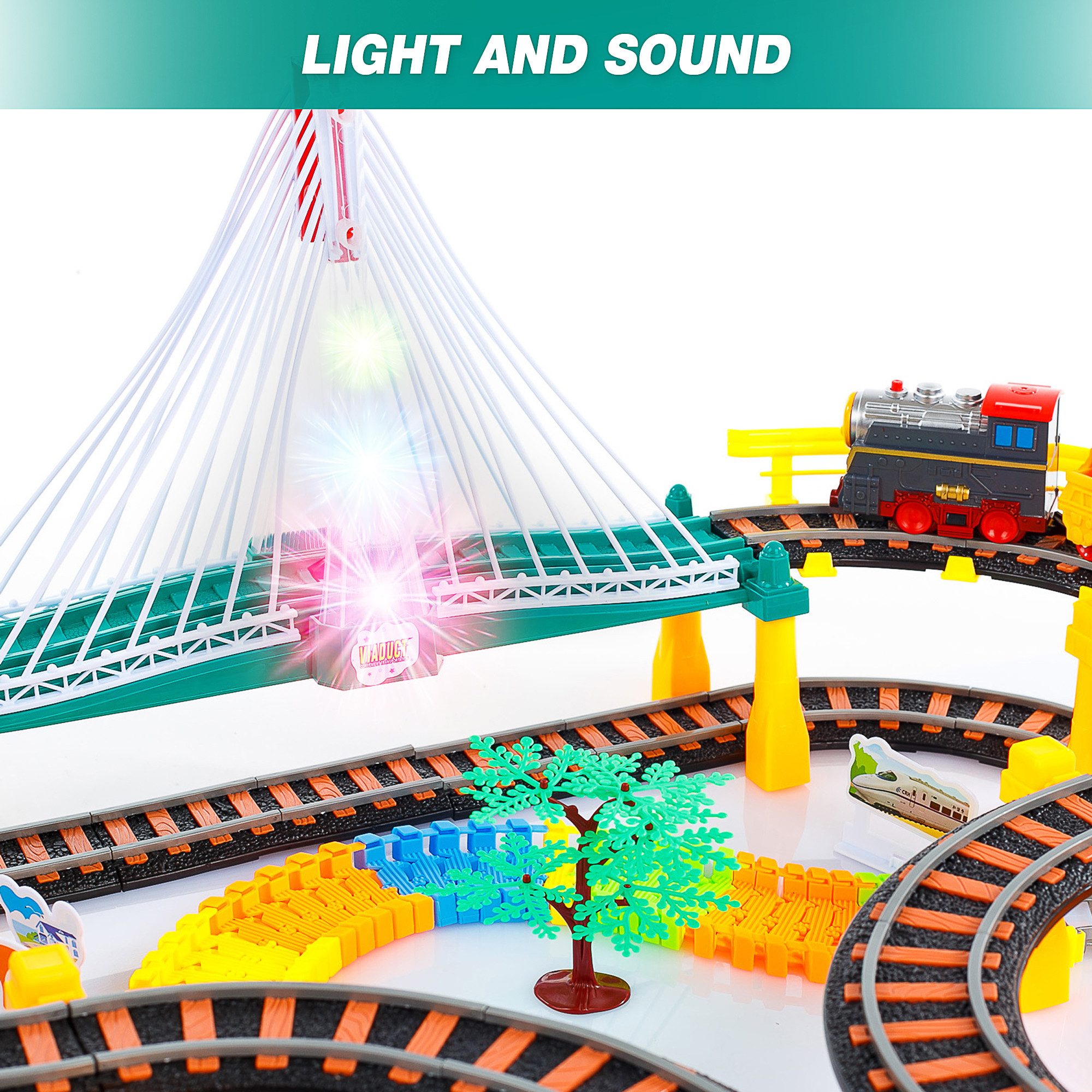 kinderplay Spielzeug-Zug Elektrische Eisenbahn mit Rennbahn günstig online kaufen