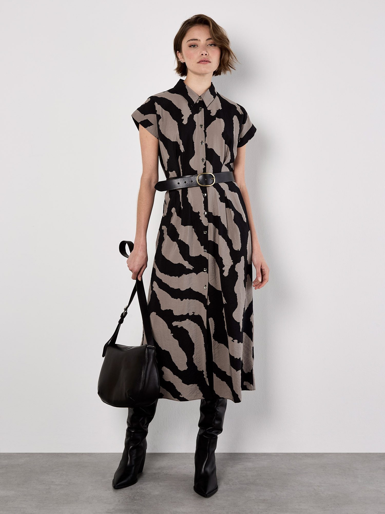 Midikleid Hemdblusenkleid