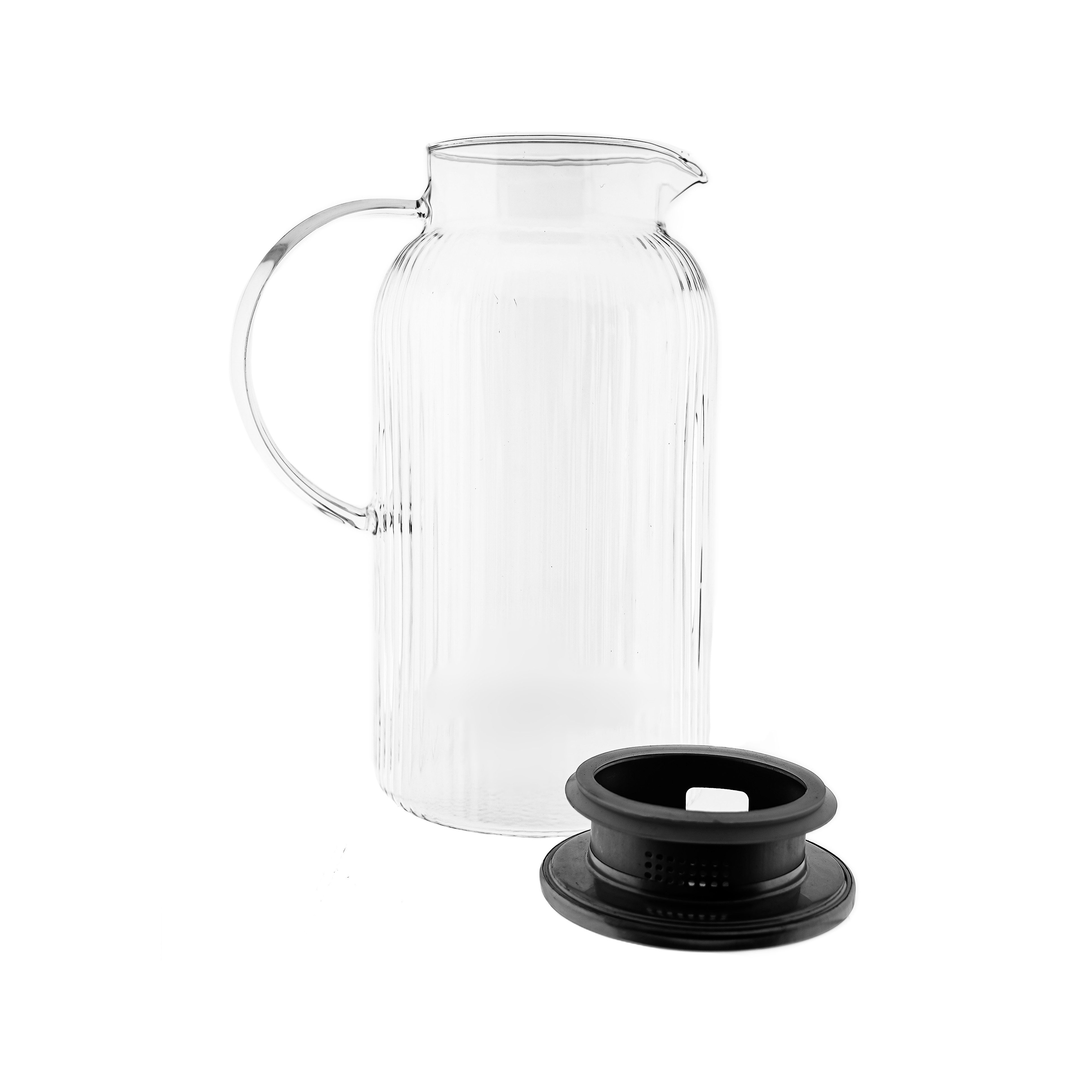 Almina Karaffe "Freya Caraffa" aus hochwertigem Borosilikatglas mit Deckel - 1800ml, (1-tlg)