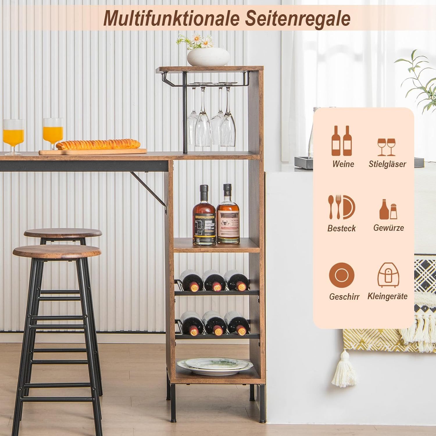 KOMFOTTEU Bartisch mit Barhocker (Set, 3-St), günstig online kaufen