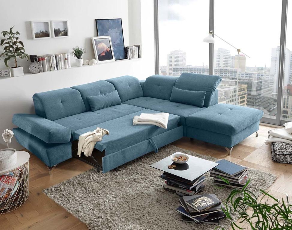 Polstergarnitur 275 Ecksofa cm x MELFI DESIGN ED Sofagarnitur 245 Denim EXCITING Ecksofa,