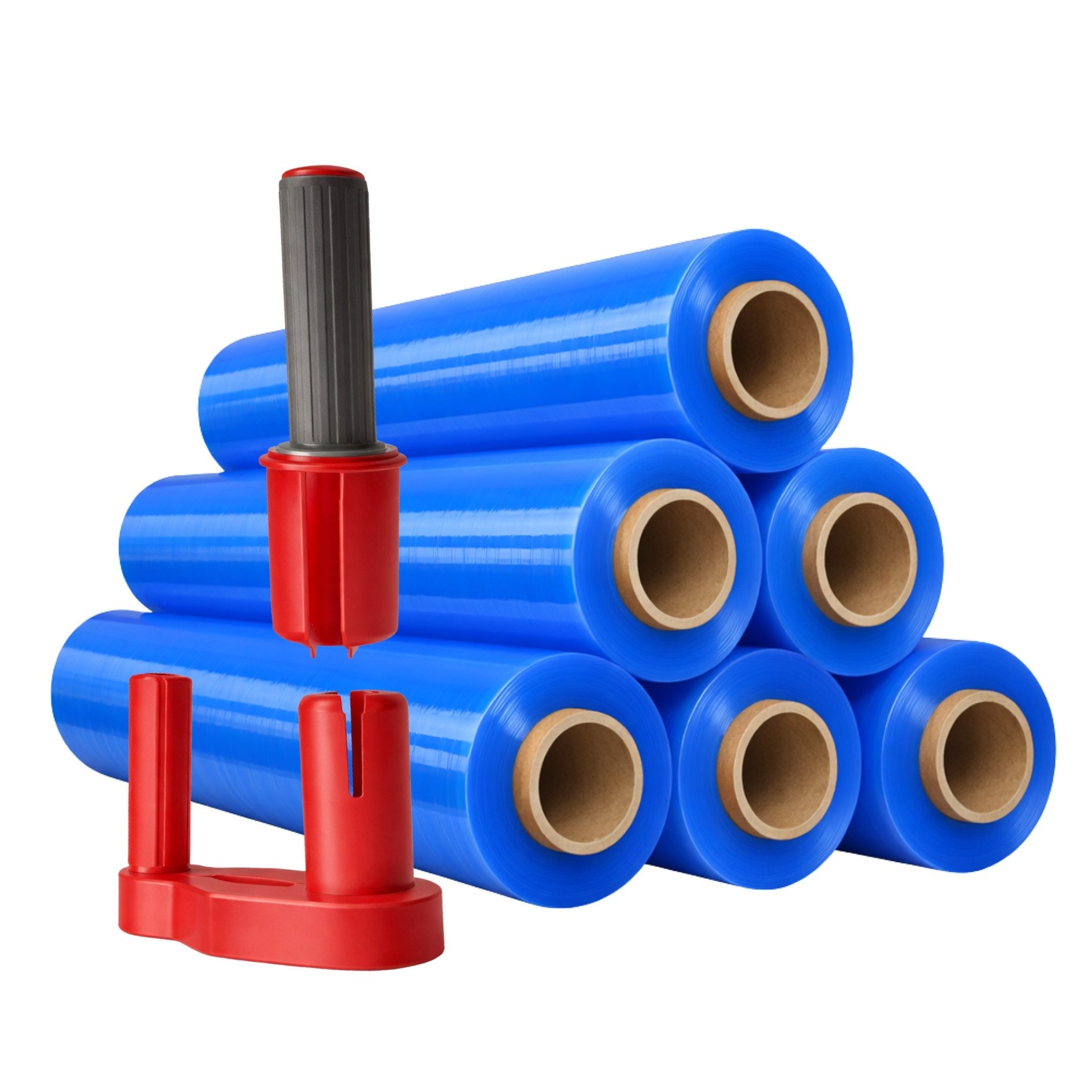 Freiziel Schutzfolie 6 x Stretchfolie 50cm 1,5kg 23my + Abroller Rot