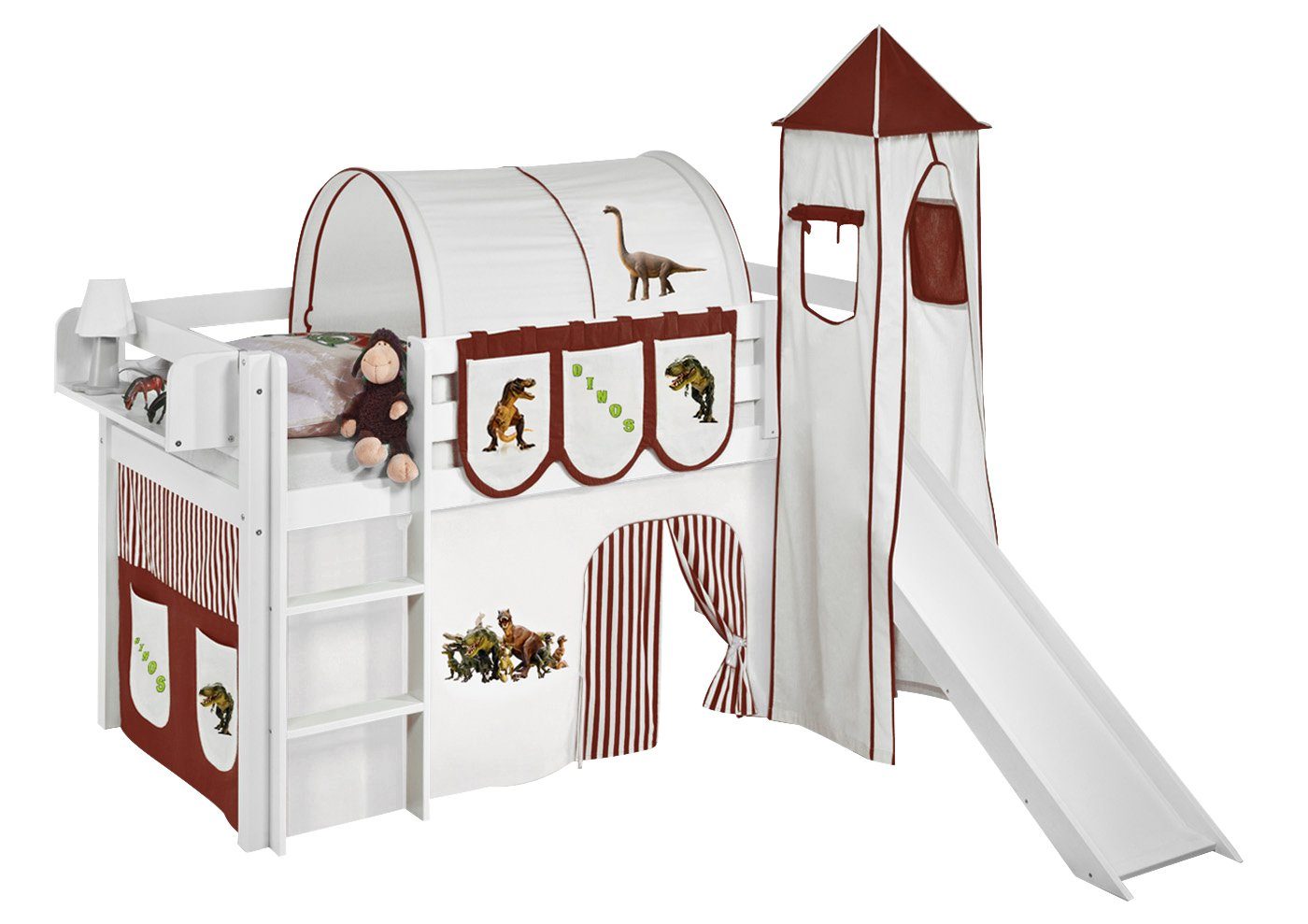 Lilokids Hochbett Spielbett JELLE Dinos - günstig online kaufen