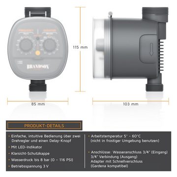 Brandson Bewässerungssteuerung, Bewässerungsuhr, Wasserzeitschaltuhr, automatische Bewässerung