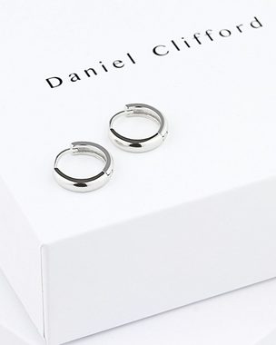 DANIEL CLIFFORD Paar Creolen 'Mia' Klapp-Creolen Silber 925, 10mm (inkl. Verpackung), 925 Sterling Silber, haut- und allergiefreundlich