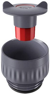 Emsa Thermobecher Travel Mug, Emsa Thermobecher 2-teilig, 360 ml Travel Mug, Für unterwegs, Luft und Wasserdicht (Isolierbecher mit doppelwandigem Edelstahlkörper, BPA frei, Spülmaschinenfest), auslaufsicher, Blau + Anthrazit