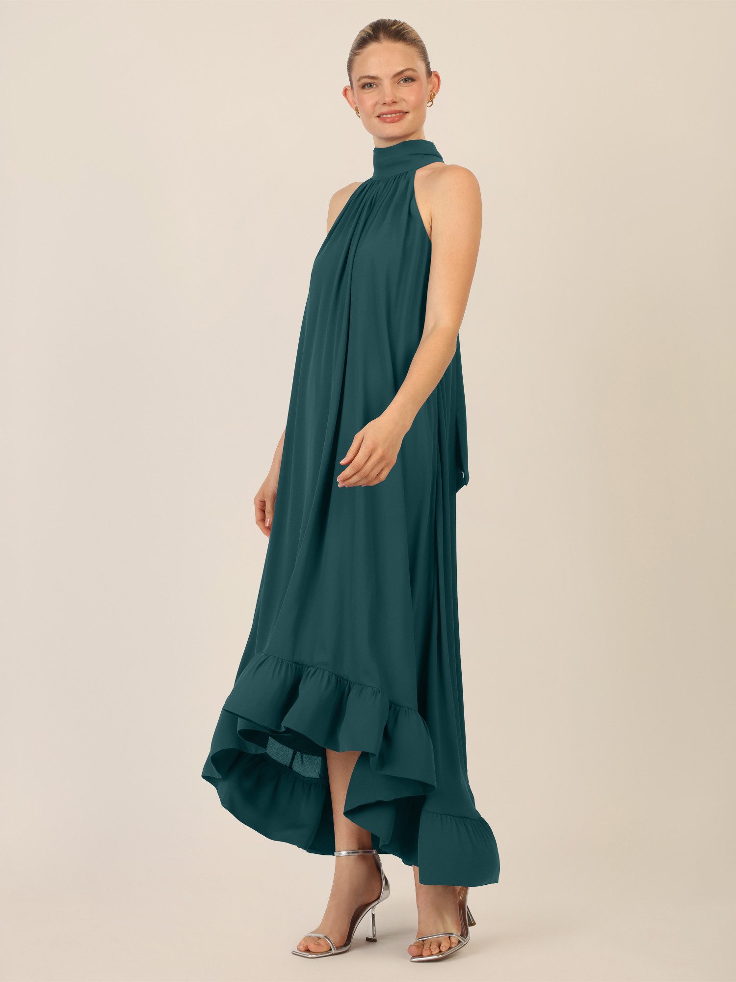 Apart Chiffonkleid mit Volantsaum
