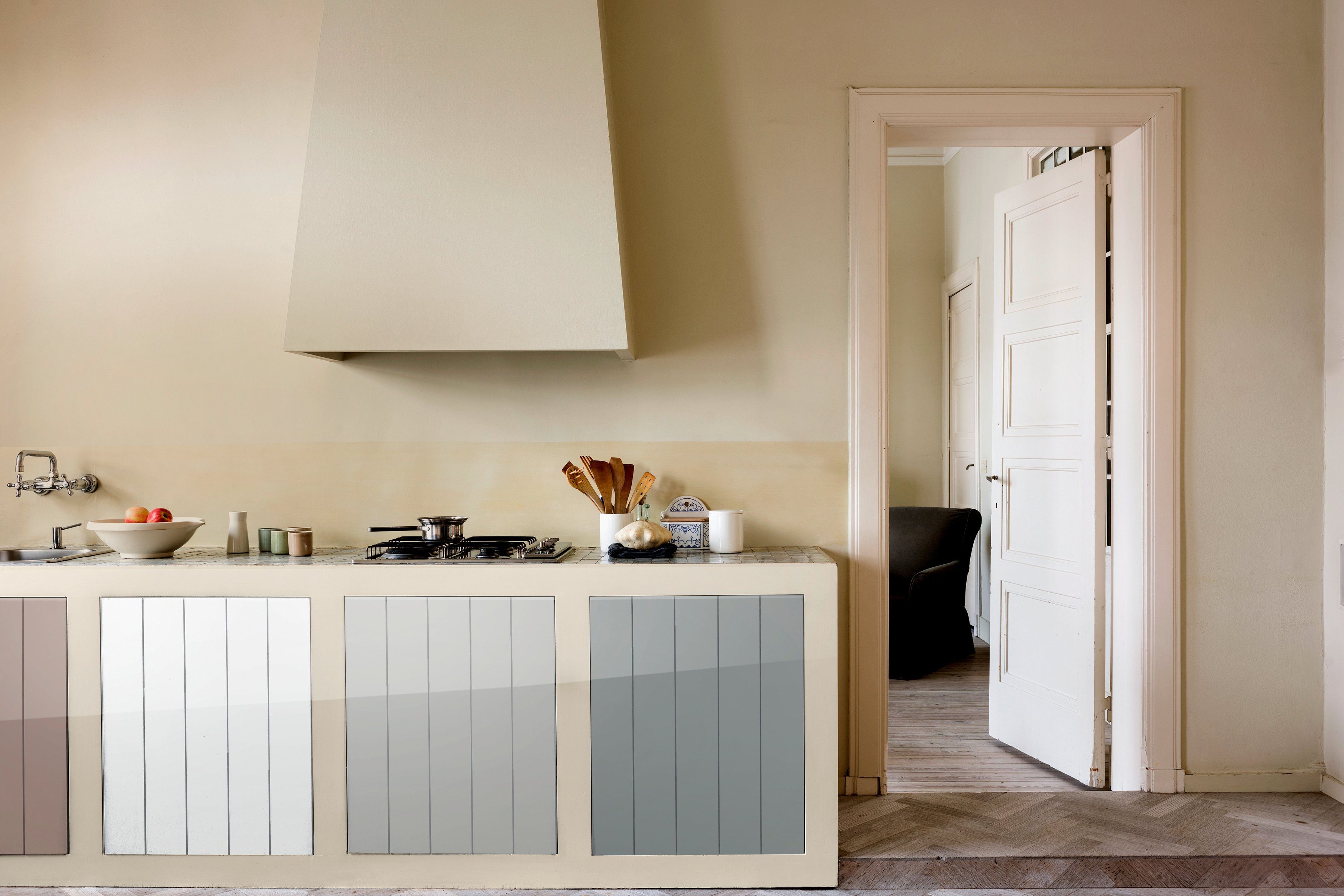Up, Holzlack Küchen, für Möbel und Fresh l grau, 2 Dulux beton Türen,