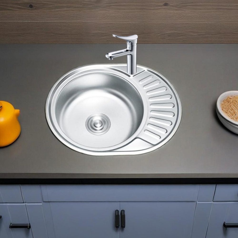 Mucola Edelstahlspüle Edelstahlspüle 57CM Einbauspüle Spülbecken günstig online kaufen