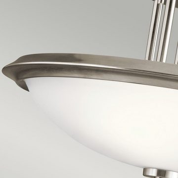 Licht-Erlebnisse Deckenleuchte ATENCIA, ohne Leuchtmittel, Deckenlampe E27 Weiß Zinn Glas Metall Jugendstil