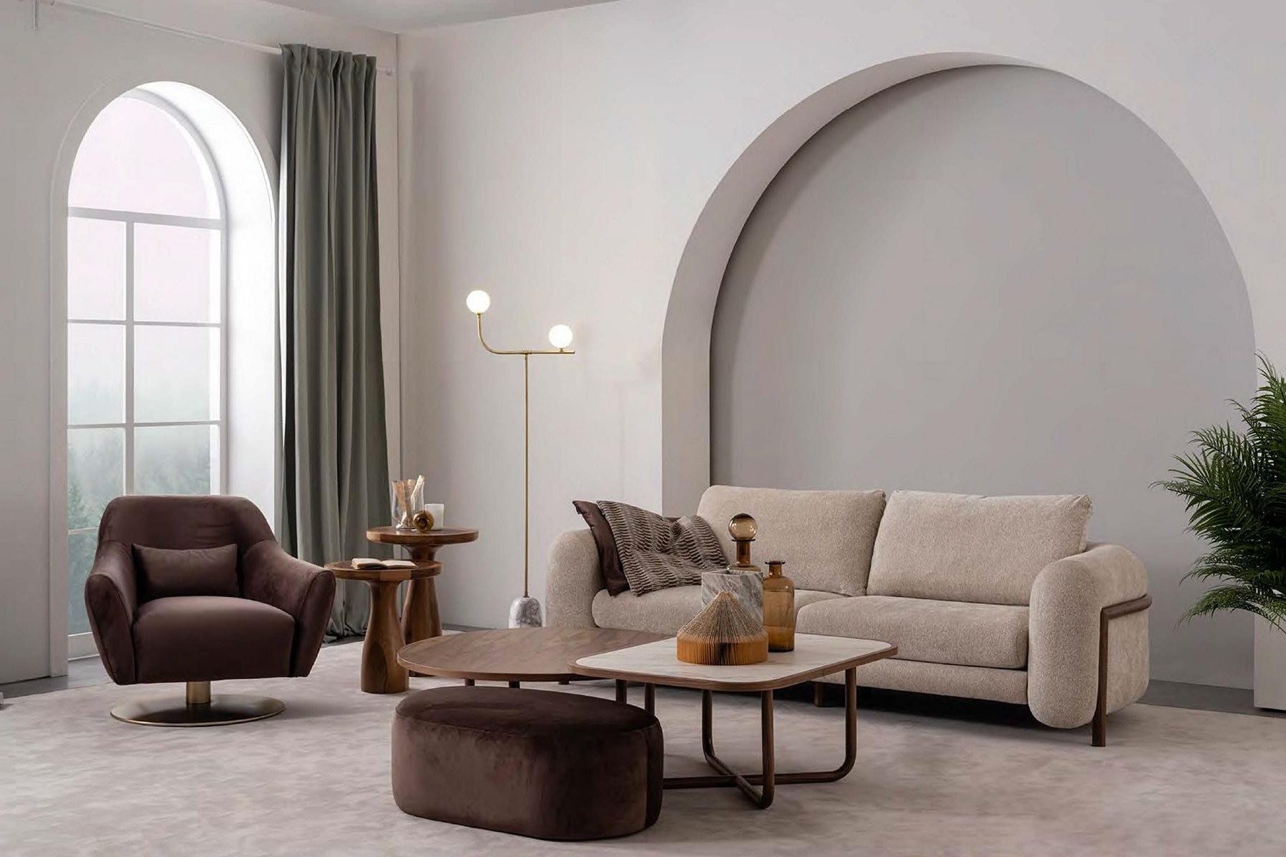 Xlmoebel Loungesessel Brauner Luxus Lounge mit modernem Design für Ihr Wohnzimmer (1-St., 1-Sitzer), Made in Europa
