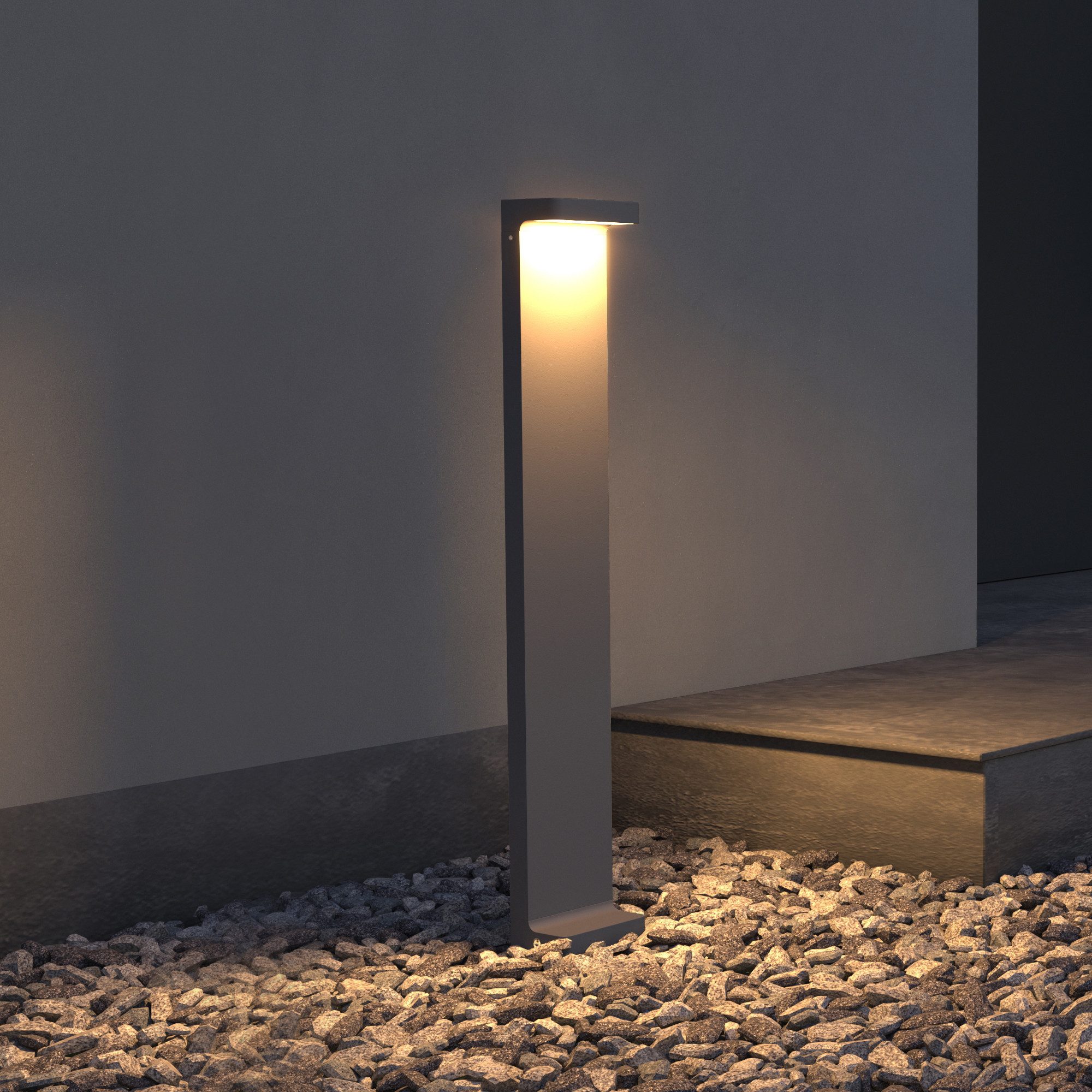doporro LED Stehlampe Außenleuchte Außenlampe Gartenlampe Gartenleuchte Wegeleuchte, Warmweiß, Mit moderner COB-LED-Technologie; Glasabdeckungen
