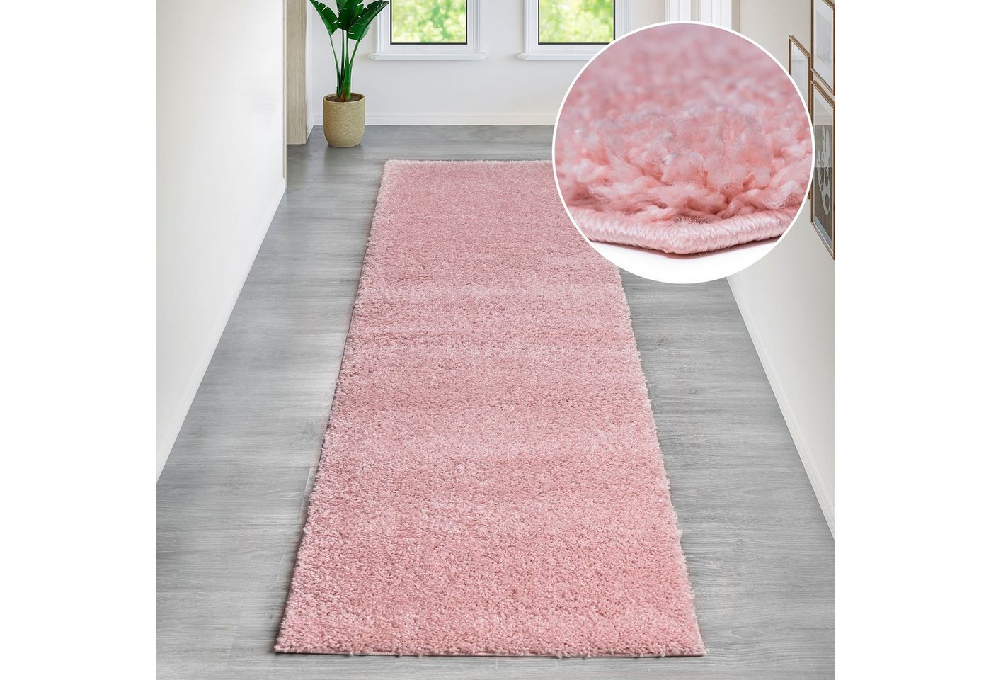 Bruno Banani Läufer Shaggy Soft, rechteckig, Höhe: 30 mm, Läufer, Brücke, gewebt, Uni-Farben, besonders weich