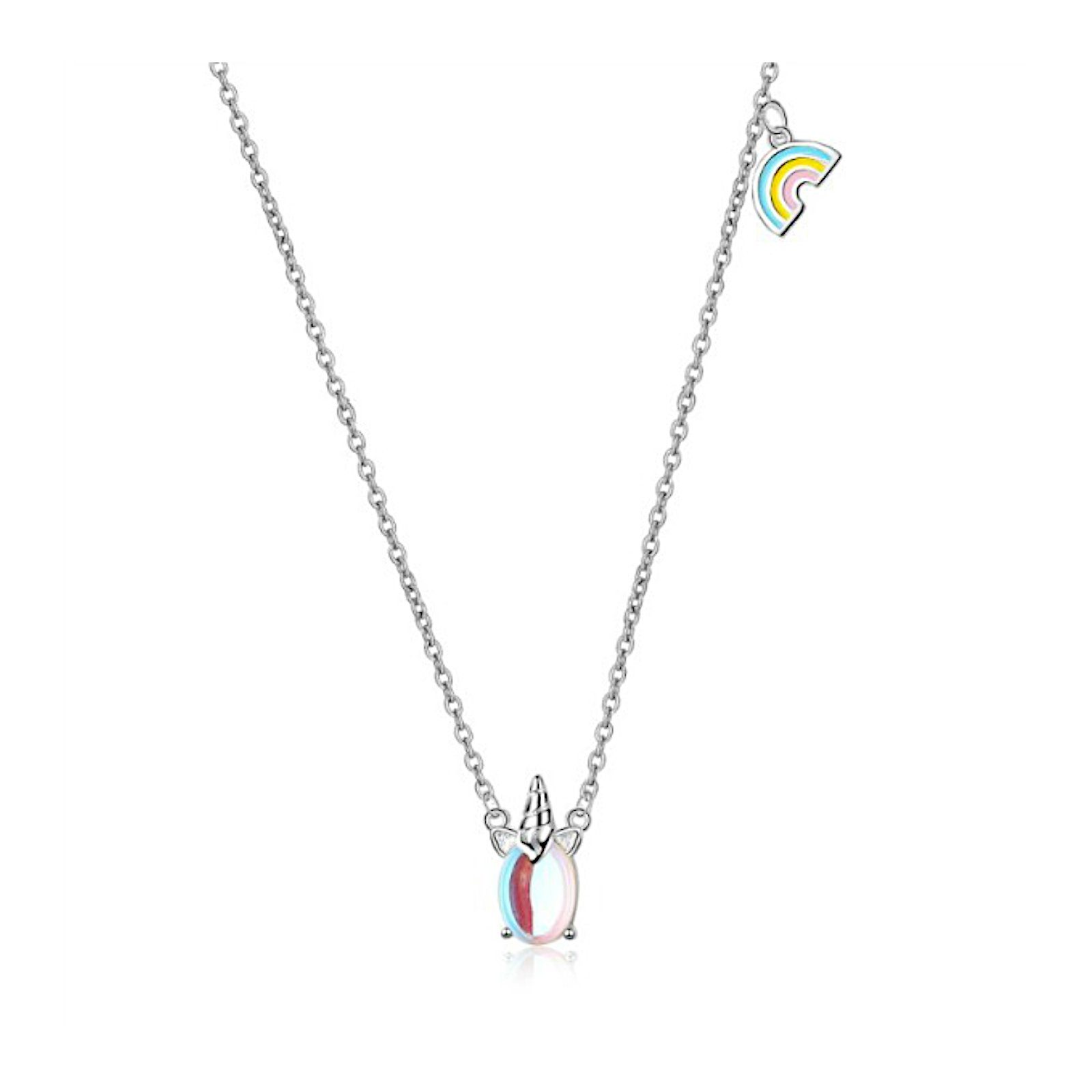 Anhänger Einhorn Unicorn Kette Rainbow Geschenk mit Frauen Freundschaft Ideen Kette Regenbogen, Liebe Halskette Ditz Kinder Damen