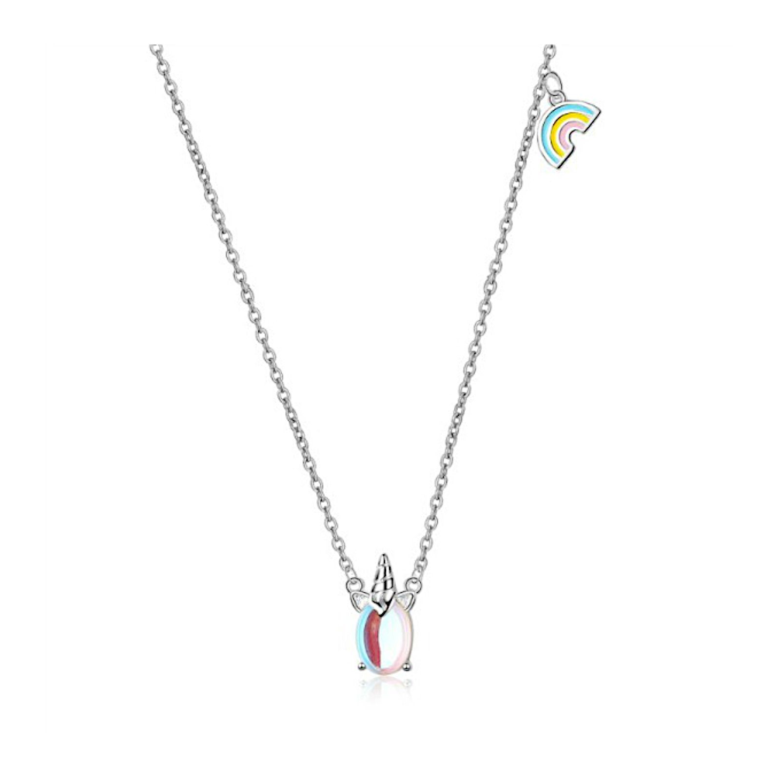 Ditz Kette mit Halskette Damen Rainbow Liebe Kette Kinder Unicorn Freundschaft Frauen Ideen Regenbogen, Anhänger Geschenk Einhorn