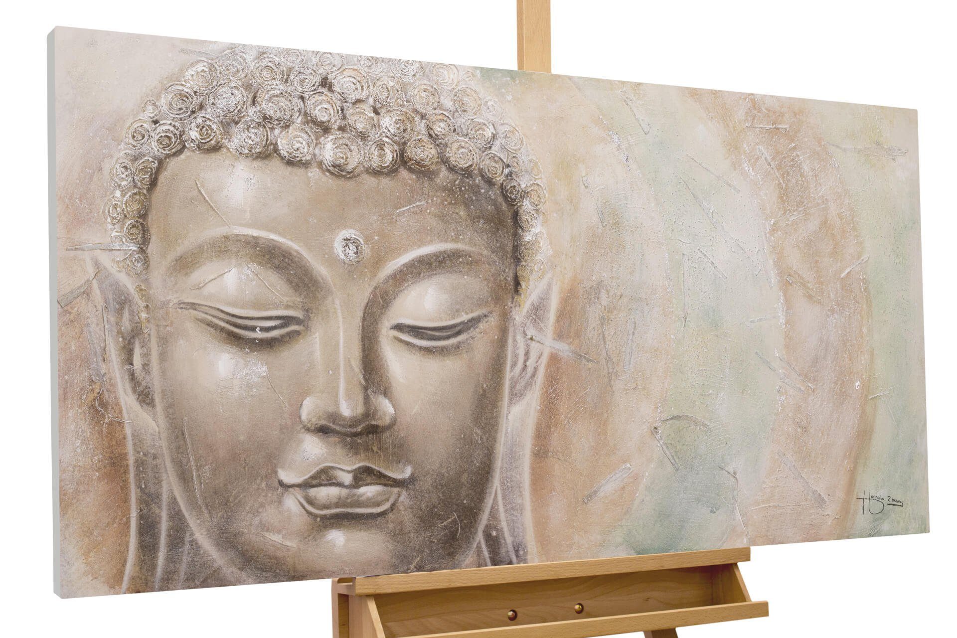 KUNSTLOFT Gemälde Harmonie der Seele 120x60 cm, Leinwandbild 100% HANDGEMALT Wandbild Wohnzimmer