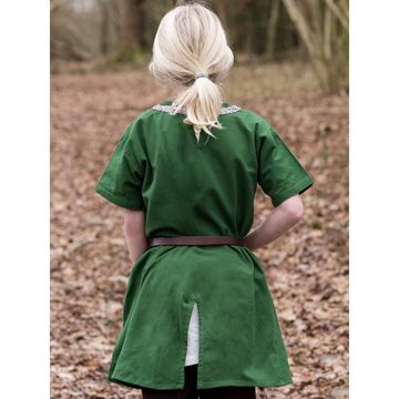 Battle Merchant Ritter-Kostüm Kinder Mittelalter-Tunika Ailrik mit Bordüre, kurzarm, grün